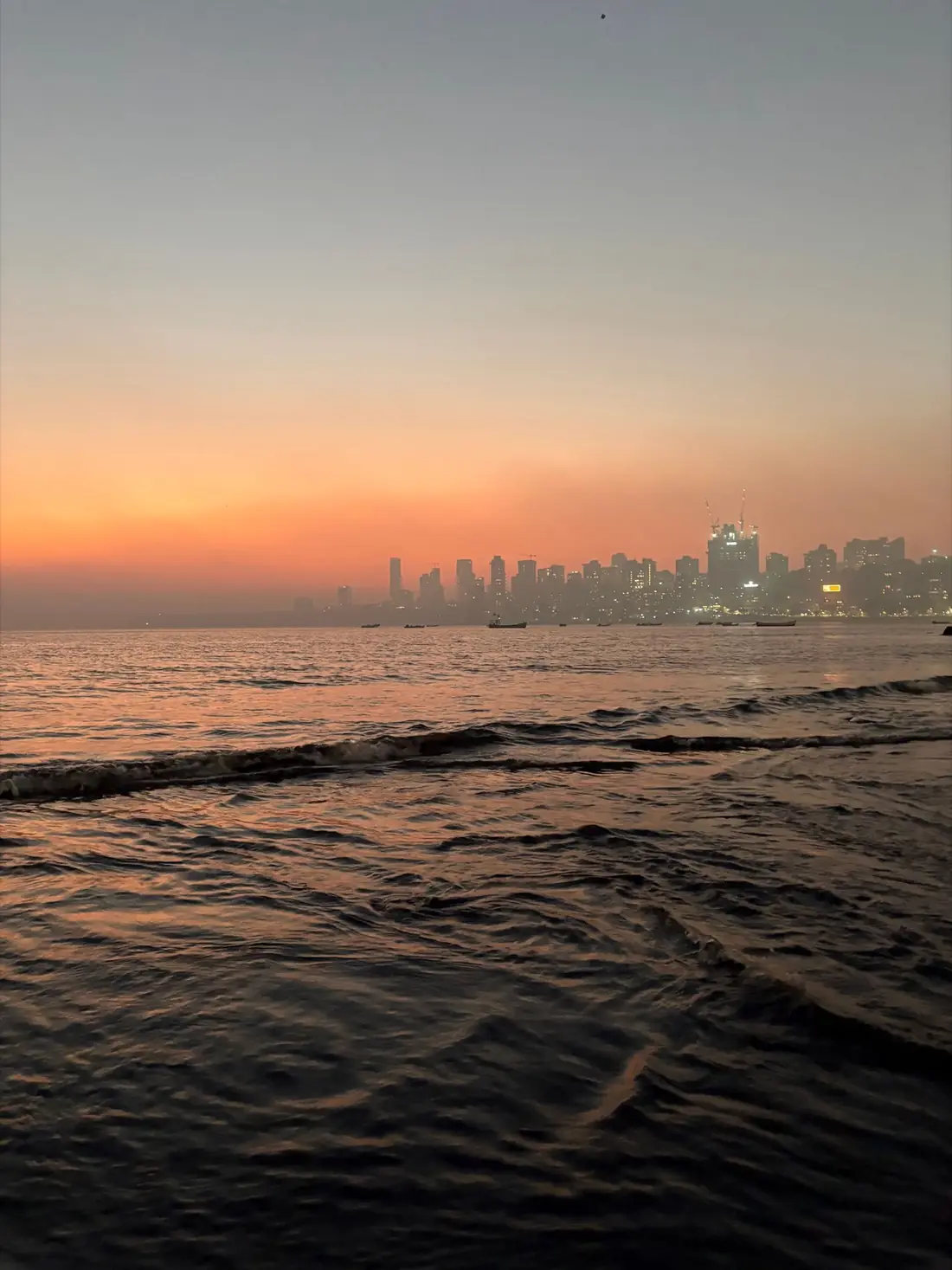 The Mumbai sea front at sunset